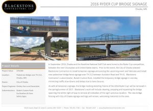 2016-ryder-cup-bridge-signage | Blackstone Contractors, LLC